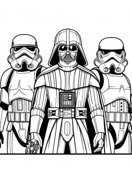 Раскраска Дарт Вейдер и его штурмовики