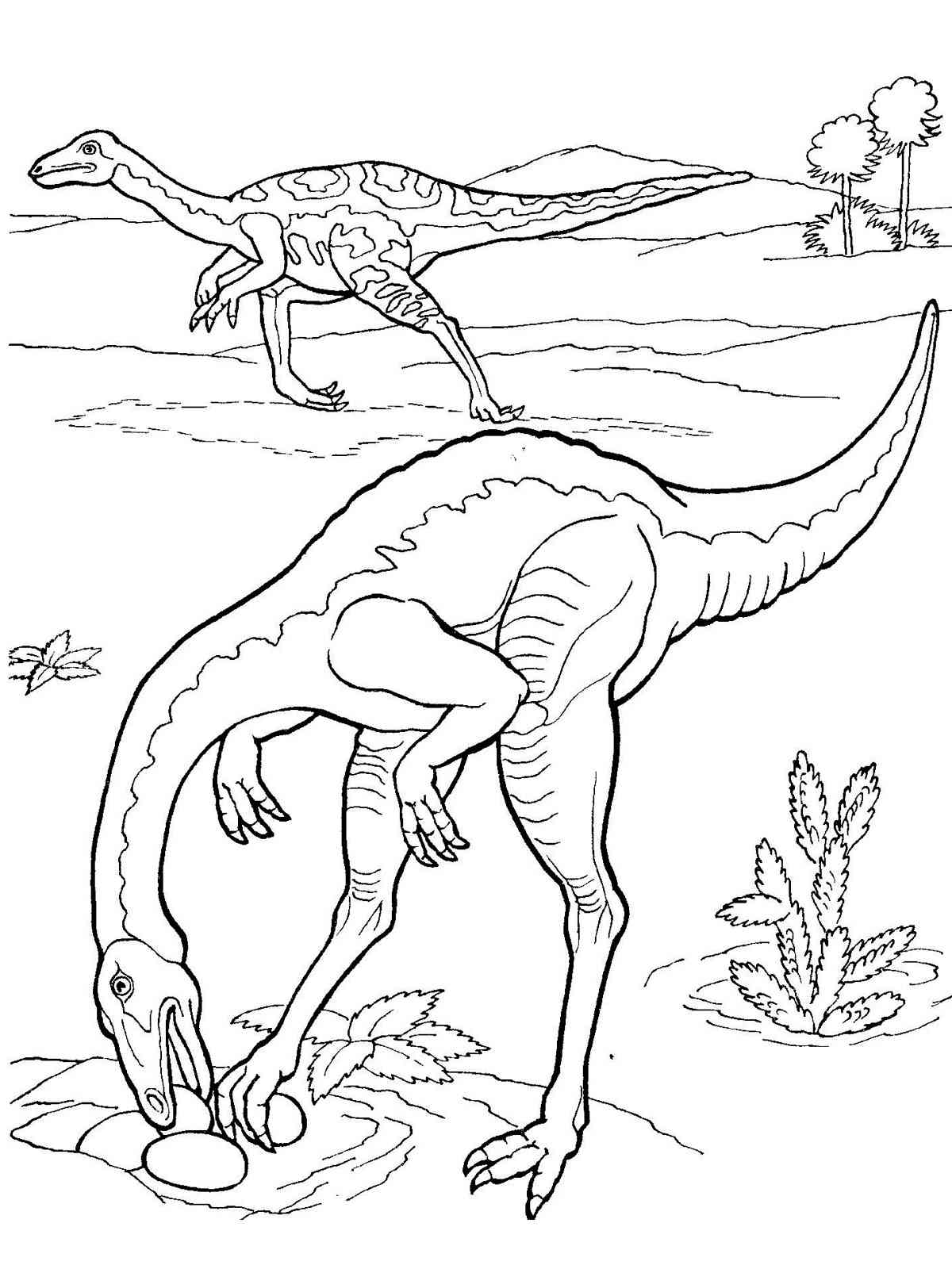 Хищные динозавры раскраска