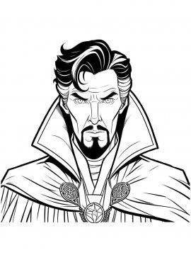 Раскраска Портрет Доктора Стрэнджа
