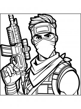 Раскраска мужчина Фортнайт