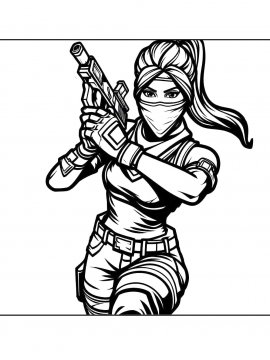 Раскраска девушка Фортнайт