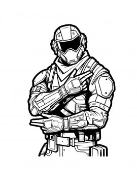 Раскраска крутой боец Фортнайт