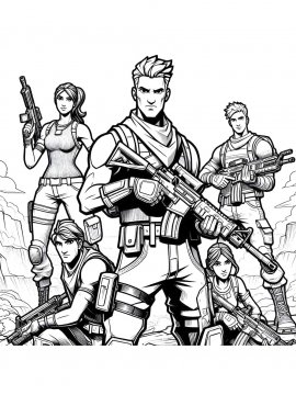 Раскраска игроки Фортнайт