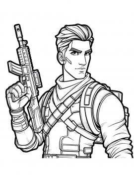Раскраска Фортнайт боец