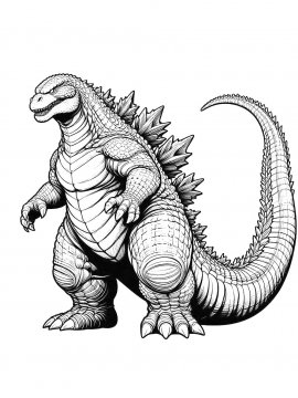 Раскраска Крупная Годзилла