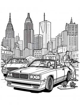 Раскраска Игра Grand Theft Auto