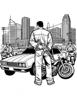 Раскраска Гангстер GTA