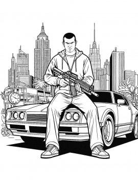 Раскраска Персонаж ГТА