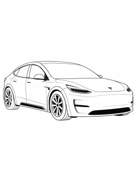 Раскраска Машина Тесла
