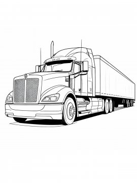 Раскраска Грузовой тягач