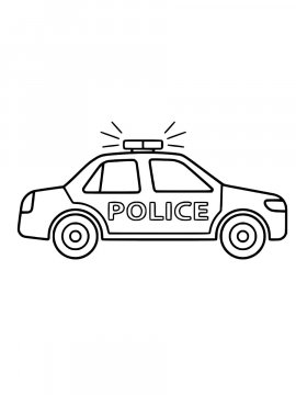 Раскраска Простая полицейская машинка