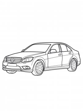 Раскраска Автомобиль Мерседес
