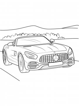 Раскраска Кабриолет Мерседес