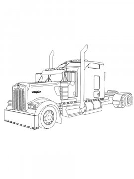 Раскраска Большой грузовой тягач