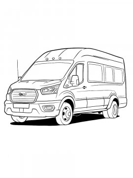 Раскраска Фургон Форд Транзит