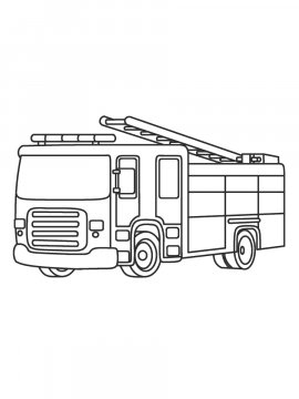 Раскраска Пожарный автомобиль с лестницей