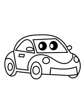 Раскраска Машинка с глазами