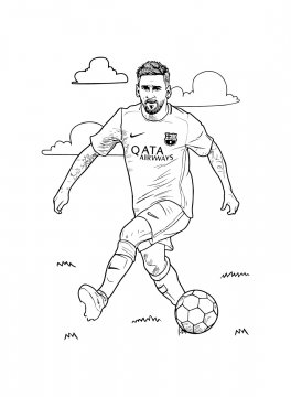 Раскраска Месси с мячом