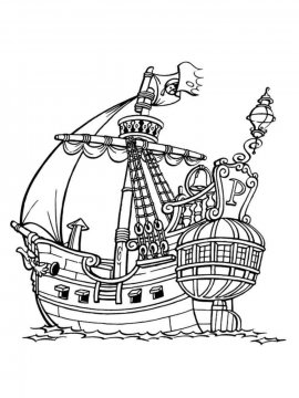 Раскраска Пиратский корабль-19