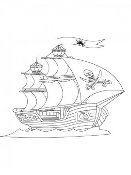 Раскраска Пиратский корабль-20
