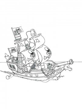 Раскраска Пиратский корабль-21