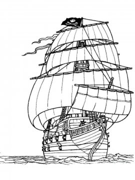 Раскраска Пиратский корабль-24