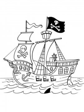 Раскраска Пиратский корабль-26