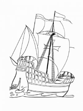 Раскраска Пиратский корабль-1