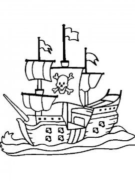 Раскраска Пиратский корабль-13