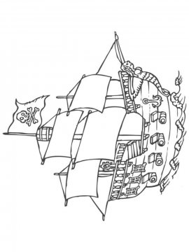 Раскраска Пиратский корабль-16