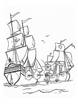 Раскраска Пиратский корабль-5
