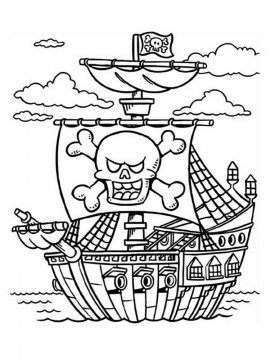 Раскраска Пиратский корабль-6