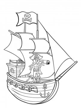 Раскраска Пиратский корабль-8