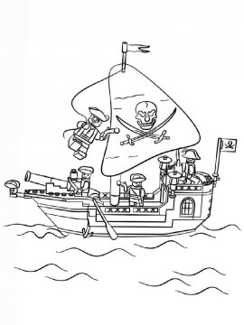 Раскраска Пиратский корабль-9