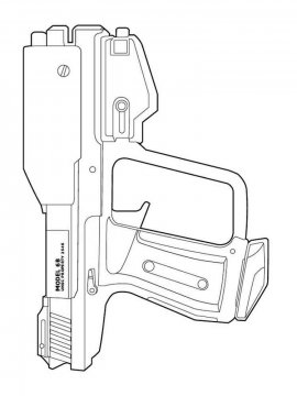 Раскраска Пистолеты-3