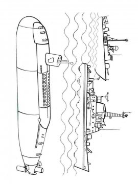 Раскраска Подводная Лодка-14