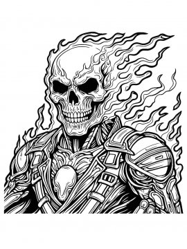 Раскраска Страшный Призрачный гонщик