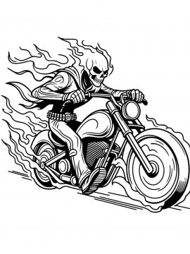 Раскраска Призрачный гонщик из ада
