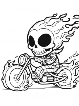 Раскраска Ребенок Призрачный гонщик