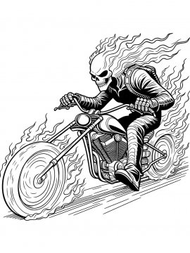 Раскраска Призрачный гонщик на скорости