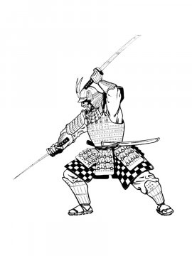 Раскраска Ловкий самурай