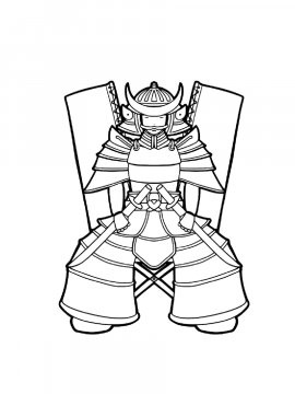 Раскраска Самурай сидит на стуле