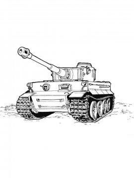 Раскраска Танк Тигр-1