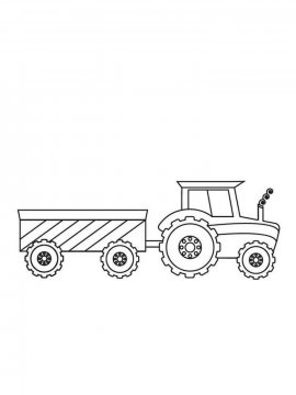 Раскраска Трактор с прицепом-6