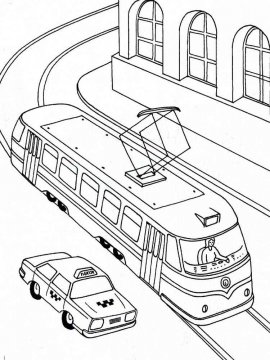 Раскраска Трамвай-16