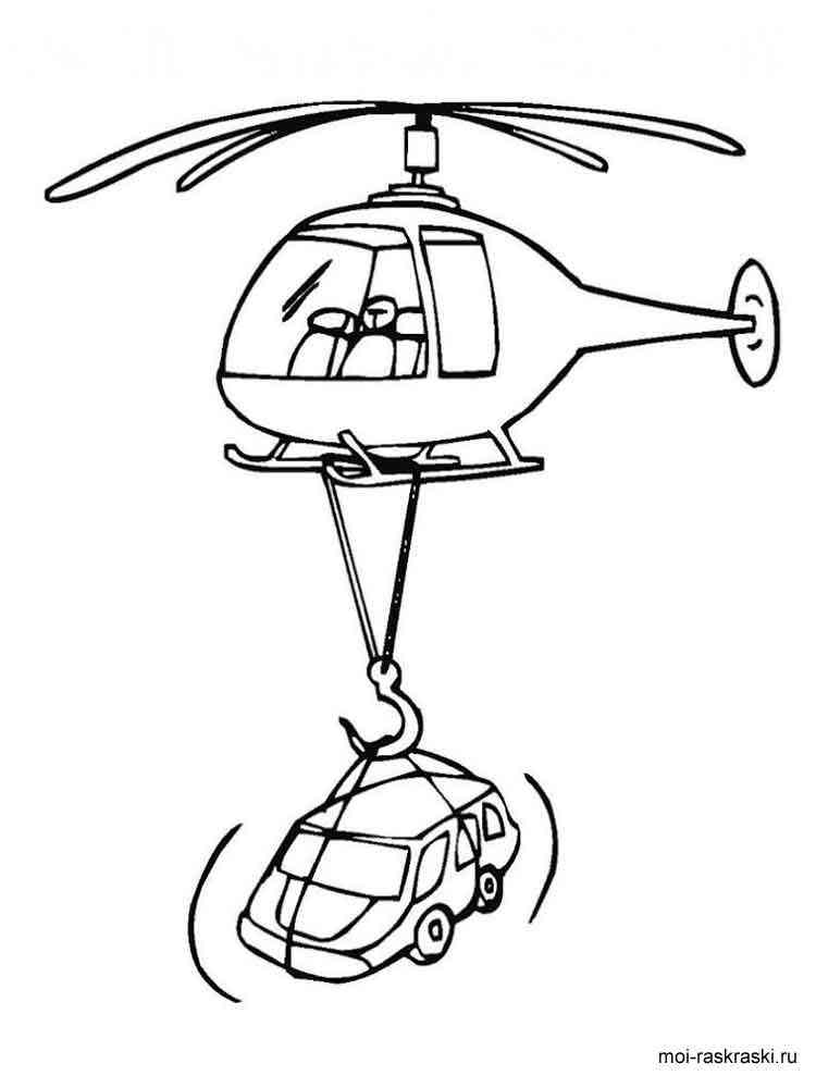 Раскраска Военный вертолет распечатать - Вертолеты