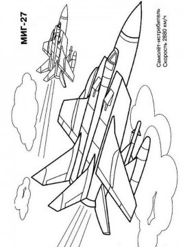 Раскраска Военный самолет-13