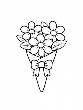 Раскраска Простой букетик цветов для детей
