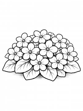 Раскраска аккуратный букет фиалок