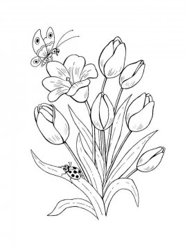 Раскраска Весенние цветы 31 - Бесплатно распечатать